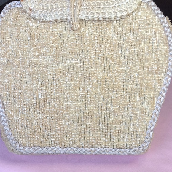 FINAL SALE PRICE Straw Satchel Handbag w/Embellishment - Picture 2 of 5
